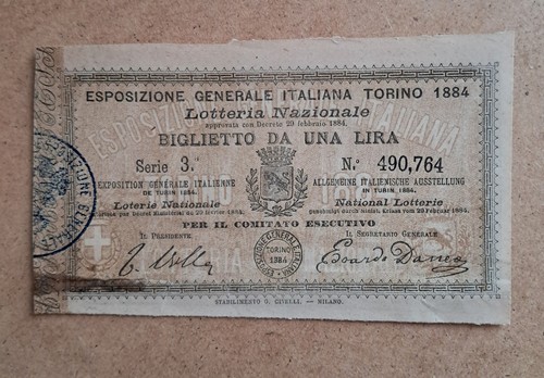 Biglietto lotteria esposizione - biglietto,