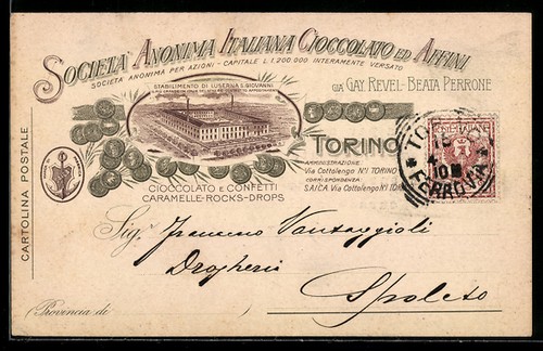 Cartolina torino società - torino,,