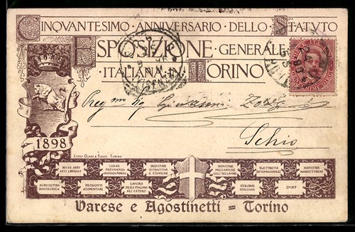 Cartolina torino esposizione - cartolina,