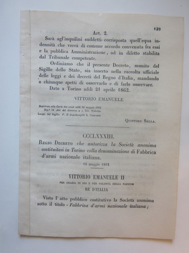 1862 regio decreto - 1862,